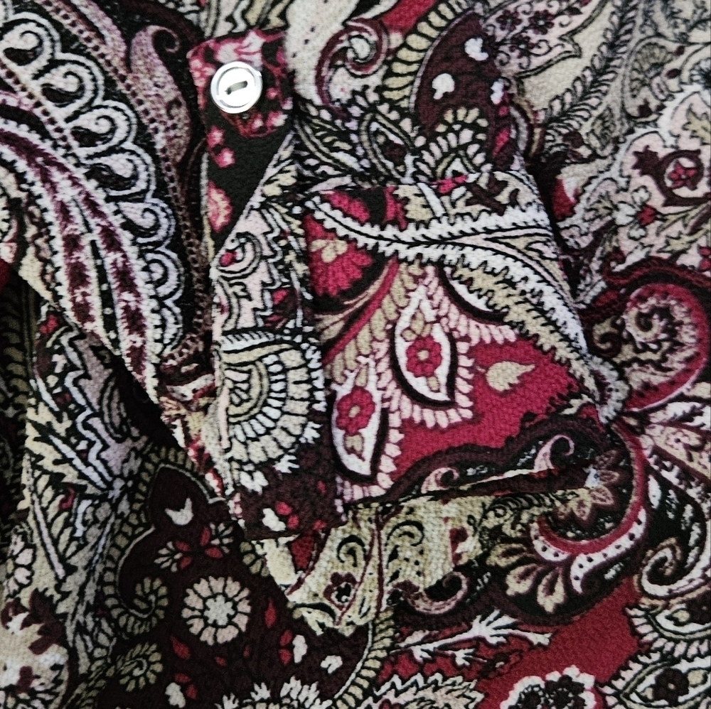 Roz & Ali Paisley Print Blouse. Size 1X - Picture 3 of 7